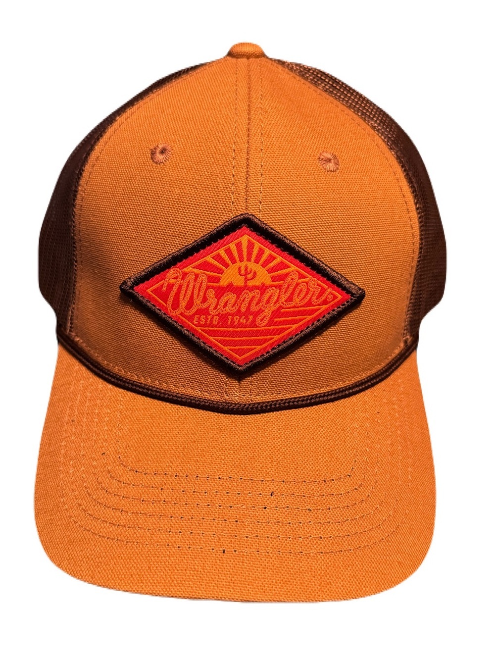 Wrangler Brown Mesh Hat with Diamond Logo Patch